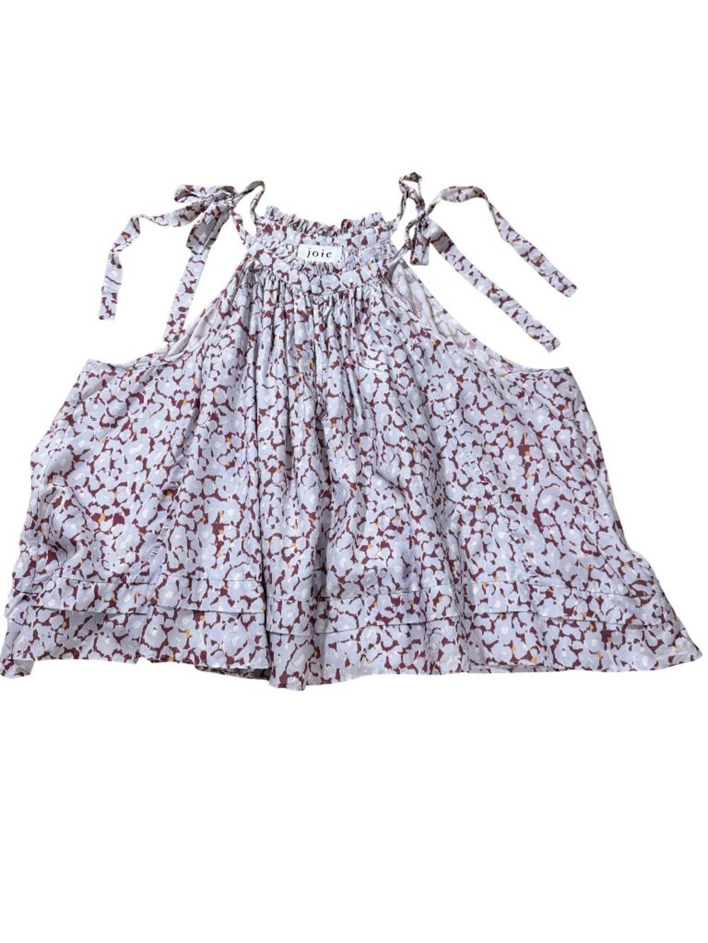 Joie‎ Women’s Medium Lavender Floral Silk Blend Tie Shoulder Halter Tank Top